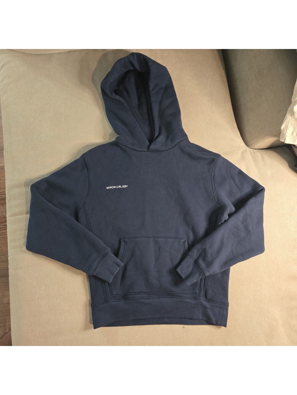 Miron Crosby Sz S Navy Hoodie Fleece Heavyweight Merch